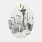 Seattle Sketch Keramisch Ornament (Voorkant)