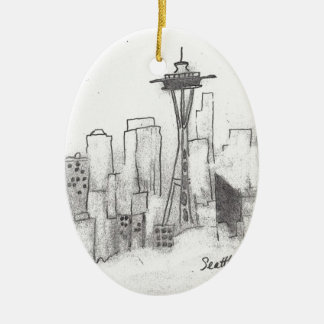 Seattle Sketch Keramisch Ornament