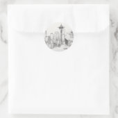 Seattle Sketch Ronde Sticker (Tas)