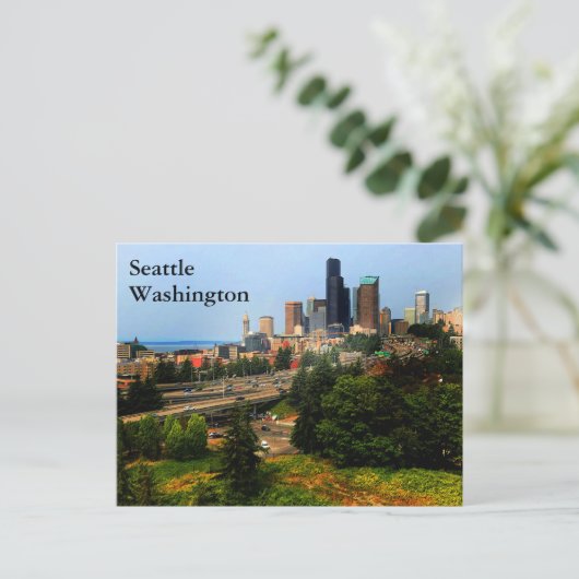 Seattle Skyline #1-2 Briefkaart (Staand voorkant)