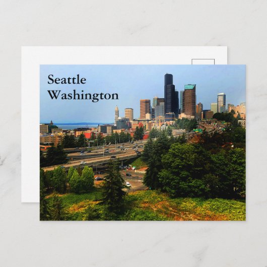Seattle Skyline #1-2 Briefkaart (Voorkant / Achterkant)