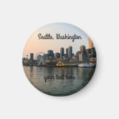 Seattle Skyline #5 Round Magnet (Voorkant)