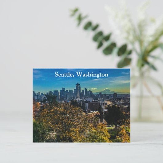 Seattle Skyline #9 Briefkaart (Staand voorkant)