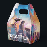Seattle Skyline Abstracte kunst Bedankdoosjes<br><div class="desc">Voeg een modern tintje toe aan uw evenement met deze gunstbox met abstracte skyline-kunst in Seattle. Perfect voor bruiloften,  feesten of relatiegeschenken.</div>