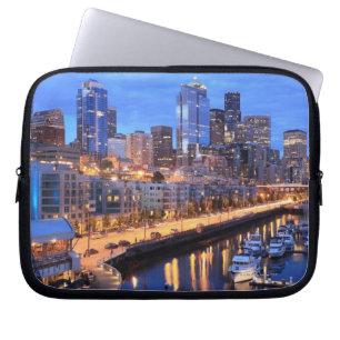 Seattle skyline and harbour, staat Washington Laptop Sleeve