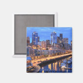 Seattle skyline and harbour, staat Washington Magneet (Voorkant / Achterkant)