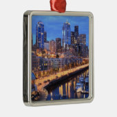 Seattle skyline and harbour, staat Washington Metalen Ornament (Rechts)