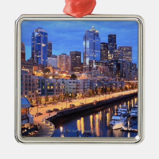 Seattle skyline and harbour, staat Washington Metalen Ornament (Voorkant)