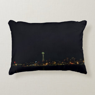 Seattle Skyline bij nacht Accent Kussen
