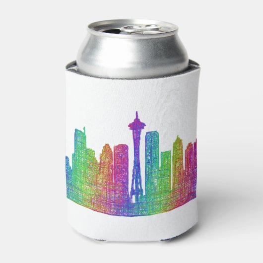 Seattle skyline blikjeskoeler (Blikje Voorkant)