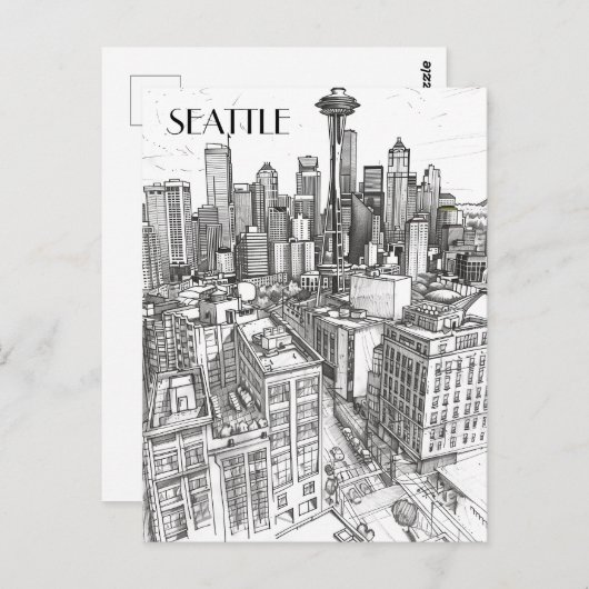 Seattle Skyline Briefkaart (Voorkant / Achterkant)