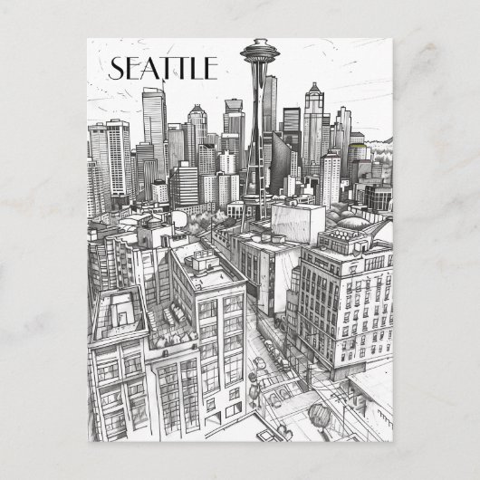 Seattle Skyline Briefkaart (Voorkant)
