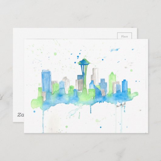 Seattle Skyline Briefkaart (Voorkant / Achterkant)