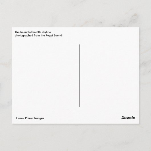 Seattle Skyline Briefkaart (Achterkant)