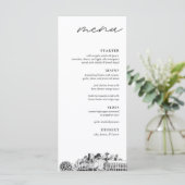 Seattle Skyline bruiloft diner menu (Staand voorkant)