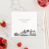 Seattle Skyline bruiloft papier cocktail servet (Insitu)