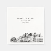 Seattle Skyline bruiloft papier cocktail servet (Voorkant)