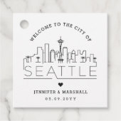 Seattle Skyline | Bruiloft Welkom Favor Bedankjes Labels (Voorkant)