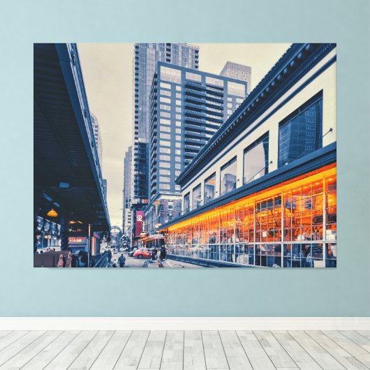 Seattle Skyline Canvas Afdruk (Insitu (Houten vloer))