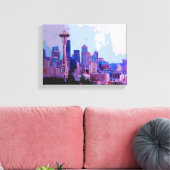 Seattle Skyline Canvas Afdruk (Insitu (Woonkamer))