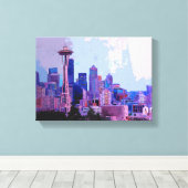 Seattle Skyline Canvas Afdruk (Insitu (Houten vloer))