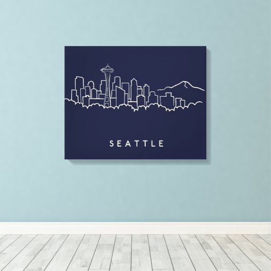 Seattle Skyline Canvas Afdruk (Insitu (Houten vloer))