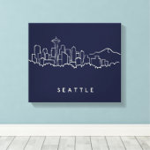 Seattle Skyline Canvas Afdruk (Insitu (Houten vloer))