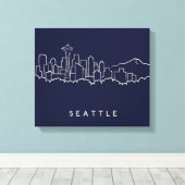 Seattle Skyline Canvas Afdruk (Insitu (Houten vloer))