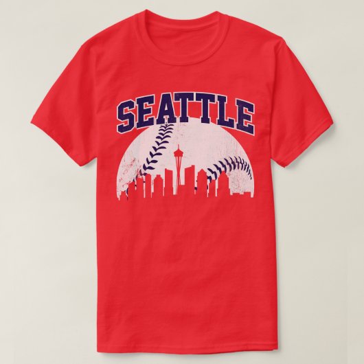 Seattle Skyline City Gameday Retro Vintage T-shirt (Design voorkant)