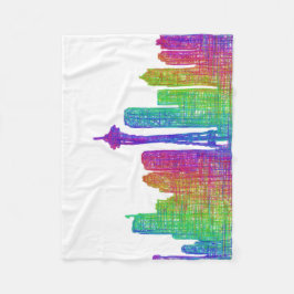 Seattle skyline fleece deken