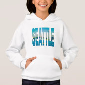Seattle Skyline FotoTypografie Moderne Waterverf (Voorkant)