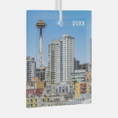 Seattle Skyline, Glass Ornament (Voorkant Rechts)