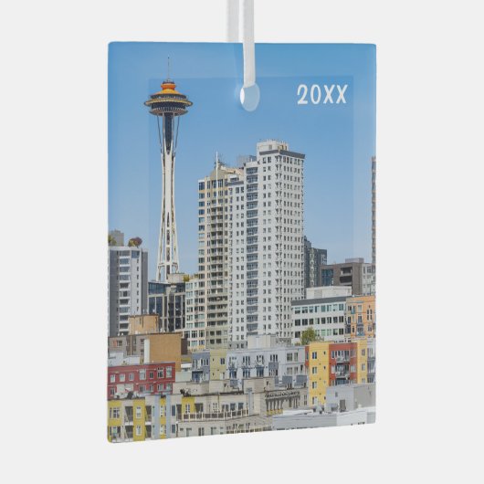 Seattle Skyline, Glass Ornament (Voorkant Rechts)