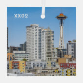 Seattle Skyline, Glass Ornament (Achterkant)