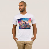 Seattle Skyline Graffiti Art T-shirt (Voorkant volledig)