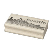 Seattle skyline grafisch in zwart-wit rubberstempel (Stempel)