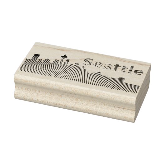 Seattle skyline grafisch in zwart-wit rubberstempel (Stempel)
