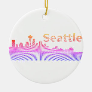 Seattle skyline grafisch keramisch ornament