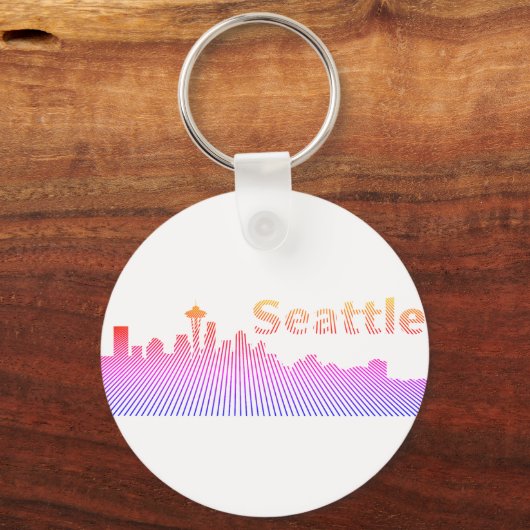 Seattle skyline grafisch sleutelhanger (Achterkant)