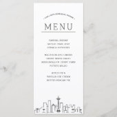 Seattle Skyline | Huwelijksevenement Diner Menu (Voorkant)