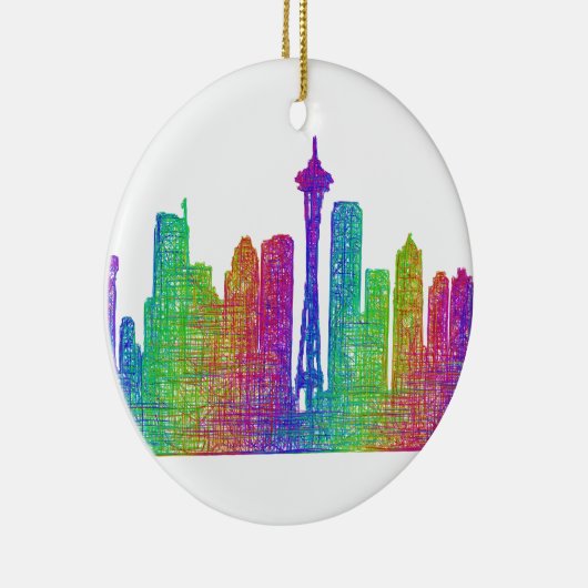 Seattle skyline keramisch ornament (Rechts)