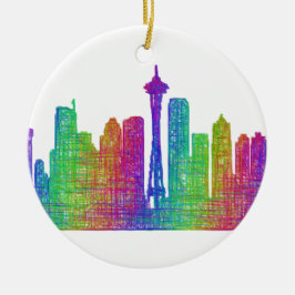 Seattle skyline keramisch ornament