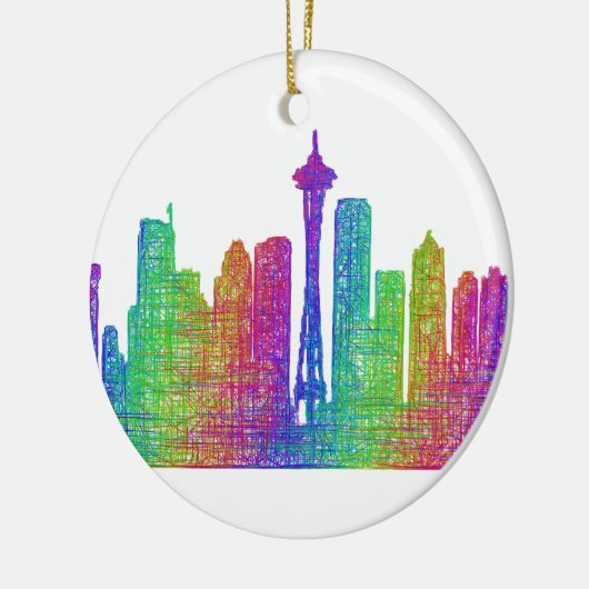 Seattle skyline keramisch ornament (Links)