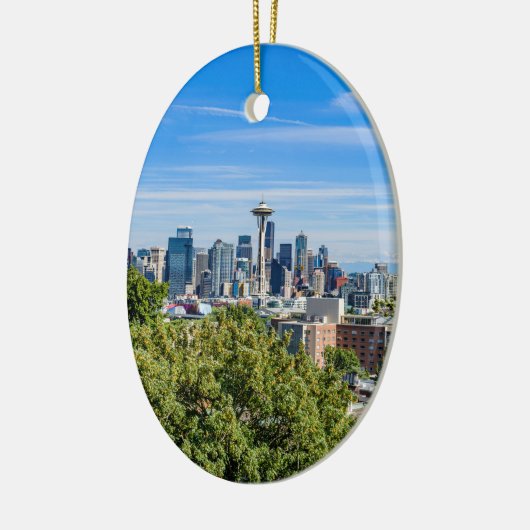 Seattle Skyline Keramisch Ornament (Links)