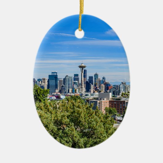 Seattle Skyline Keramisch Ornament (Voorkant)