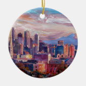 Seattle Skyline met Space Needle en Mt Rainier Keramisch Ornament (Voorkant)