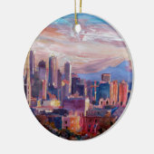 Seattle Skyline met Space Needle en Mt Rainier Keramisch Ornament (Links)