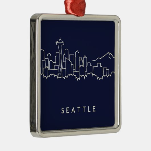 Seattle Skyline Metalen Ornament (Rechts)