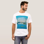 Seattle Skyline Modern Waterverf Unieke T-shirt (Voorkant volledig)
