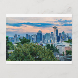 Seattle Skyline op Sunset Briefkaart